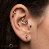 Dagger End - 18K Gold Threadless End - piercing - zone.com
