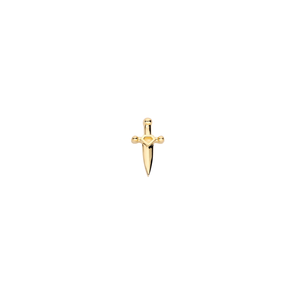 Dagger End - 18K Gold Threadless End - piercing - zone.com