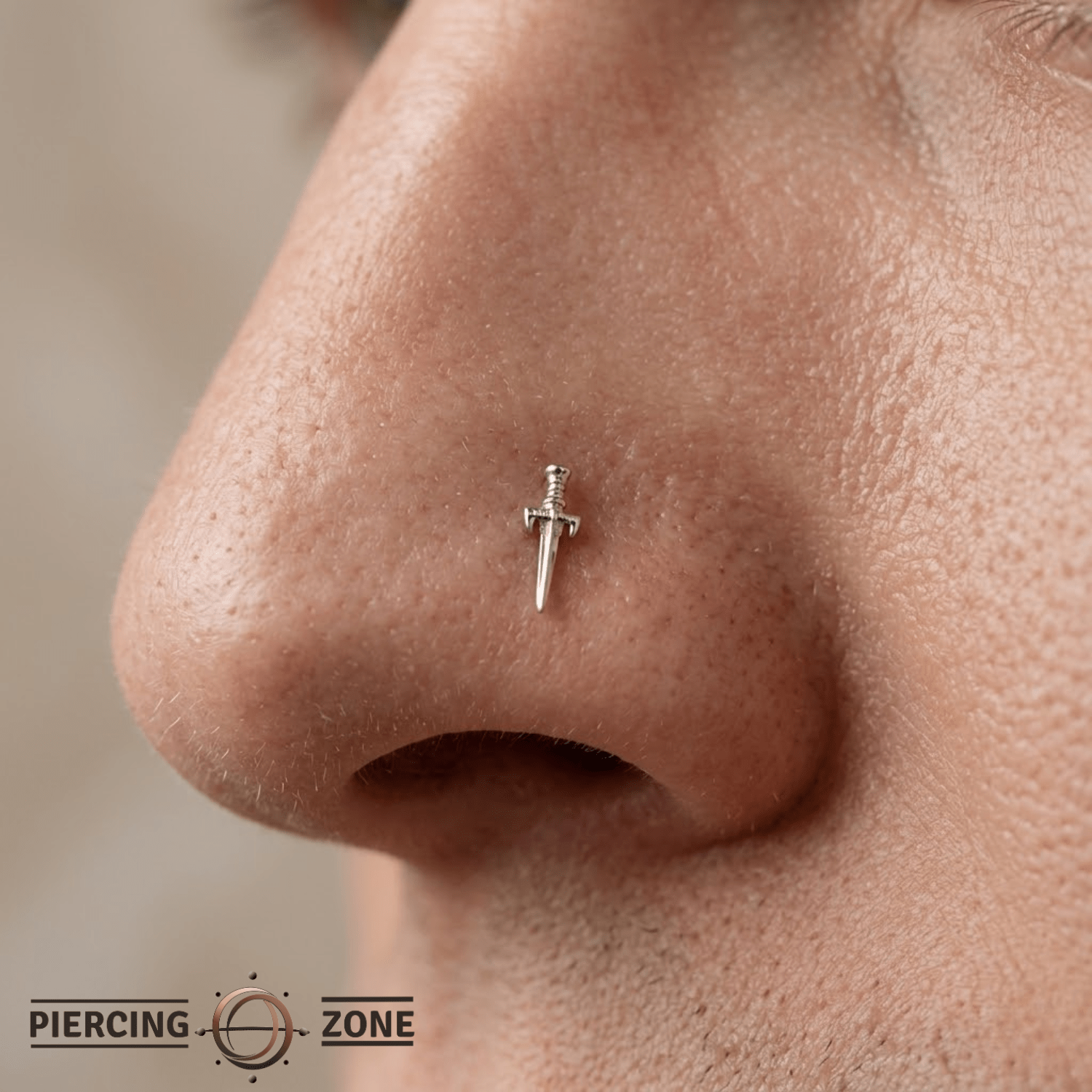 Dagger Pin - 14K Gold Dagger Threadless End - piercing - zone.com
