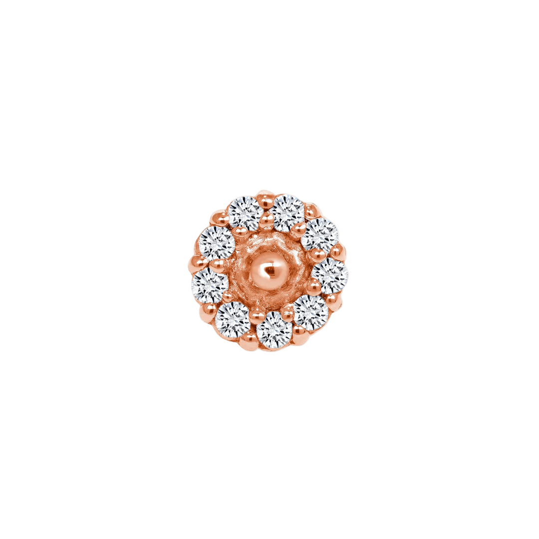 Daisy – 14K/18K Gold CZ Flower Threadless End - piercing - zone.com