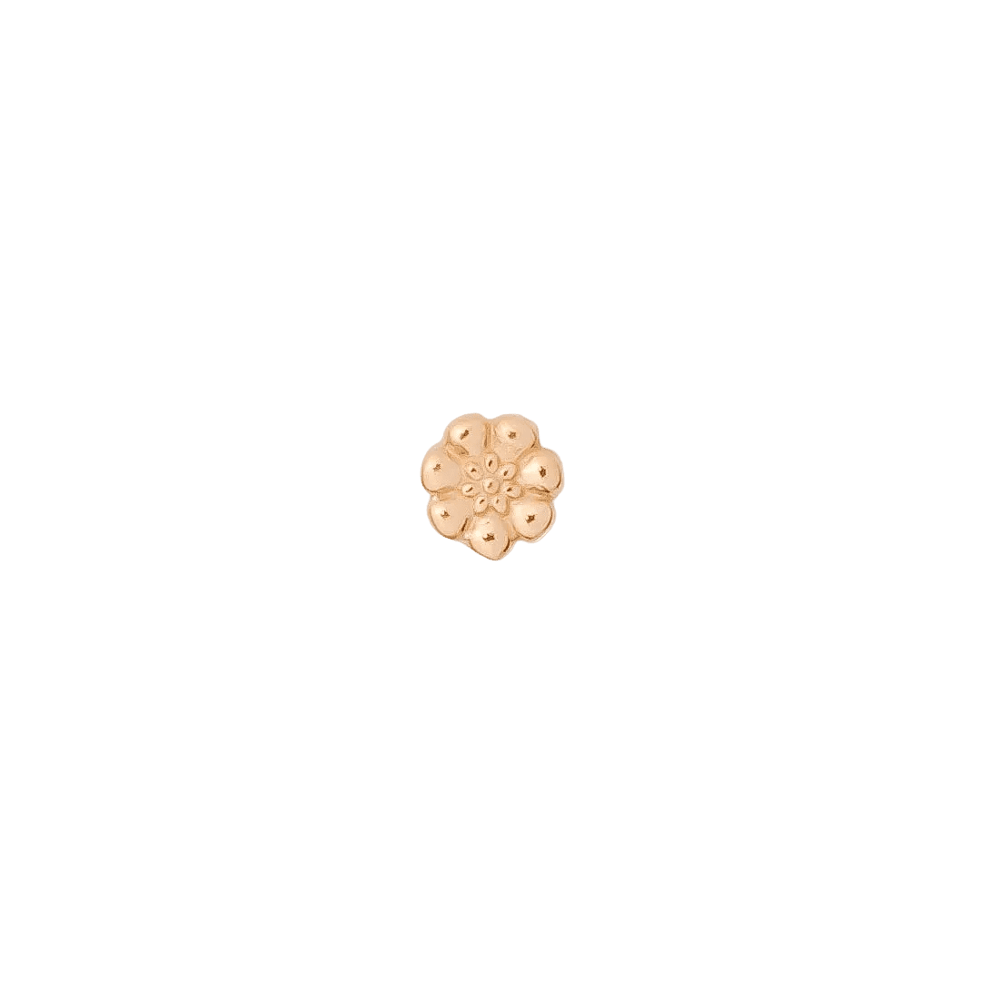 Daisy Pin - 14K Gold Floral Threadless End - piercing - zone.com