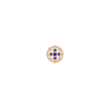 Damask - 14K Gold Lab Blue Sapphire Threadless End - piercing-zone.com