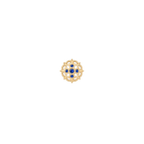 Damask - 14K Gold Lab Blue Sapphire Threadless End - piercing-zone.com