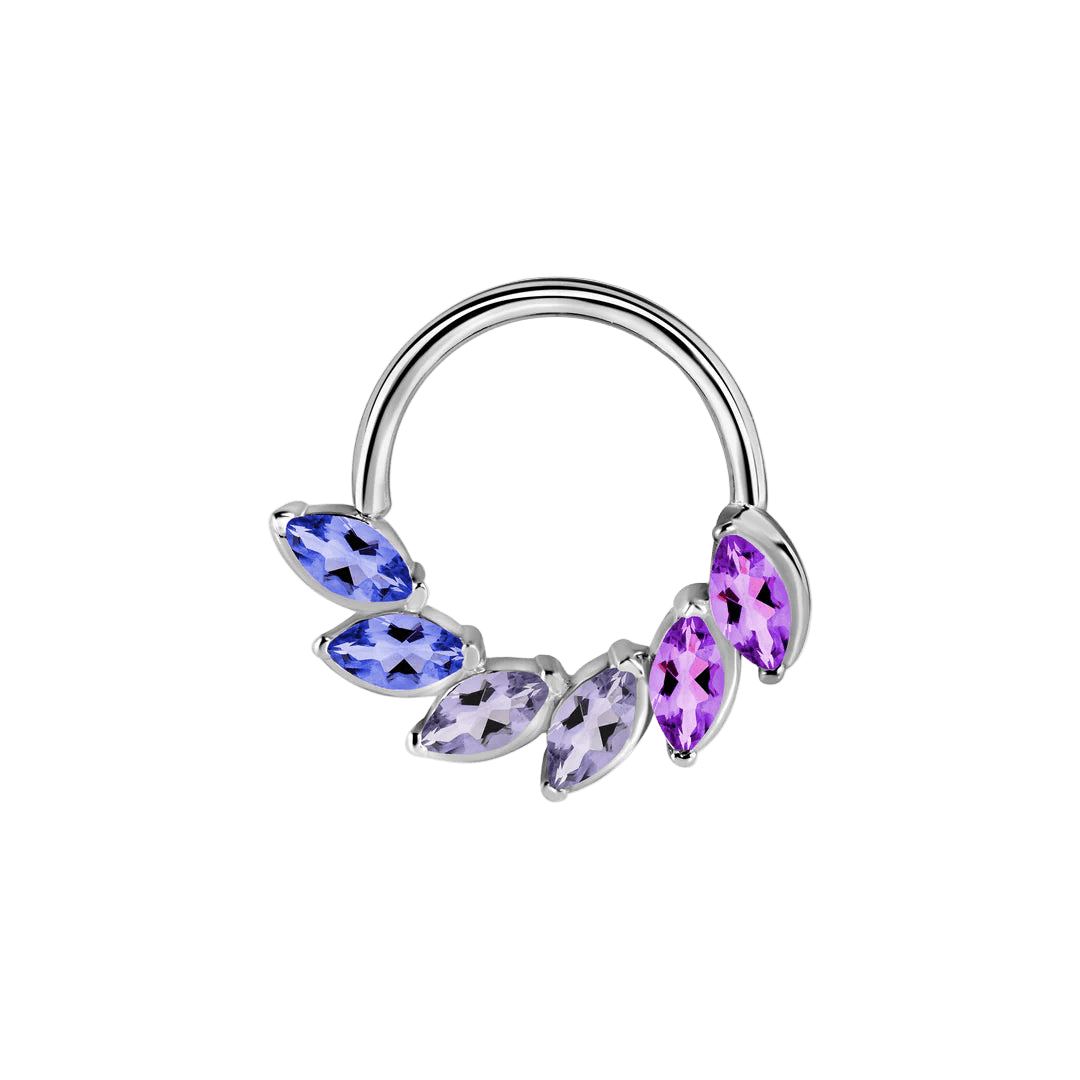 Daphne Gradient Seamless Ring – 14K Gold Triple Color Arc - piercing - zone.com