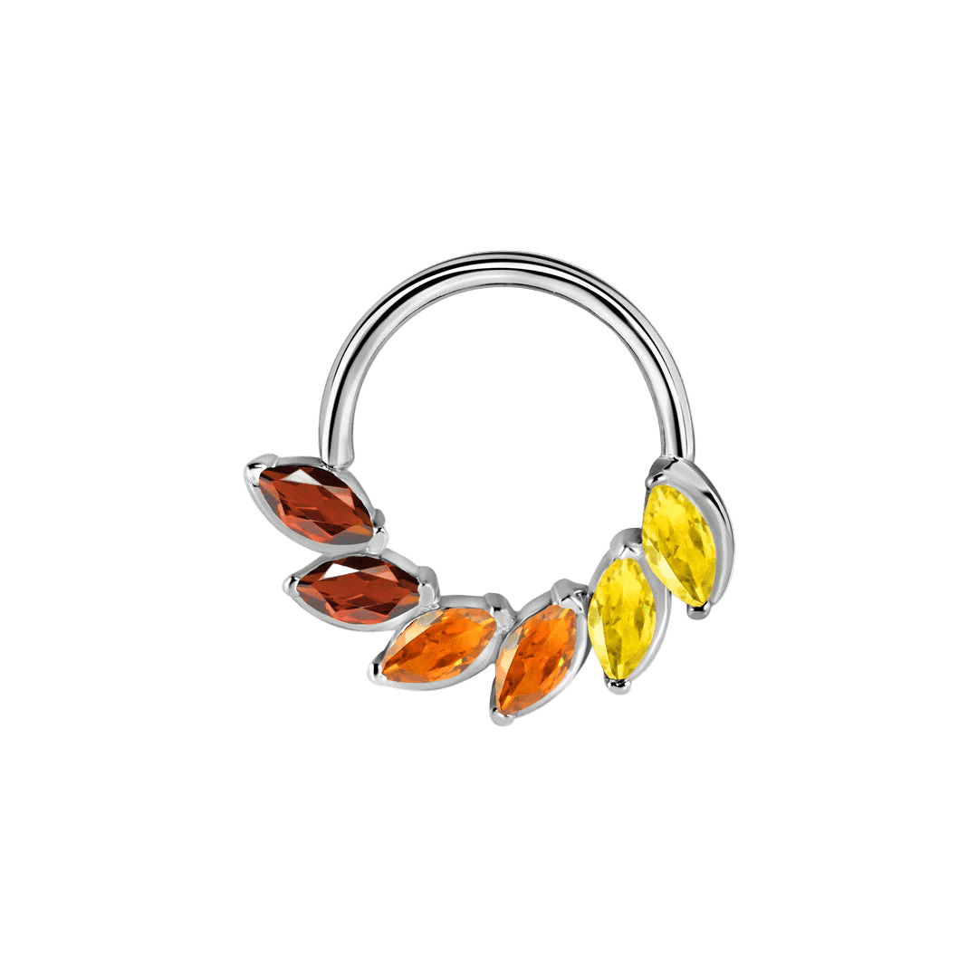 Daphne Gradient Seamless Ring – 14K Gold Triple Color Arc - piercing - zone.com