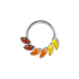 Daphne Gradient Seamless Ring – 14K Gold Triple Color Arc - piercing - zone.com