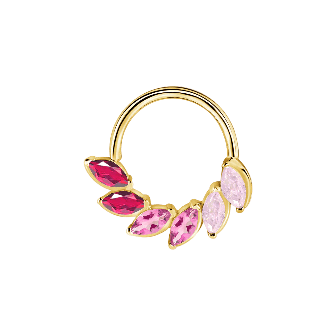 Daphne Gradient Seamless Ring – 14K Gold Triple Color Arc - piercing - zone.com