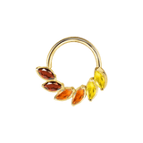 Daphne Gradient Seamless Ring – 14K Gold Triple Color Arc - piercing - zone.com