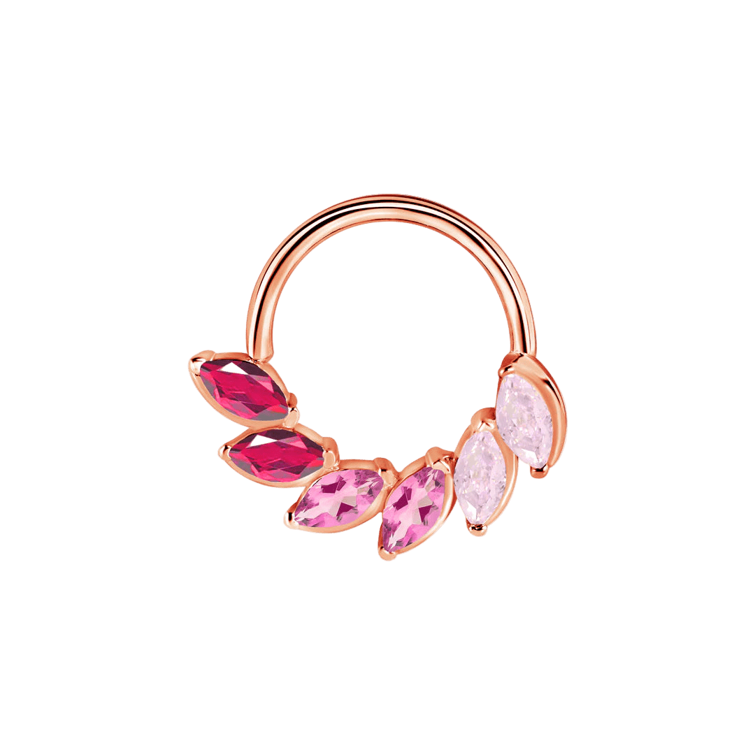 Daphne Gradient Seamless Ring – 14K Gold Triple Color Arc - piercing - zone.com