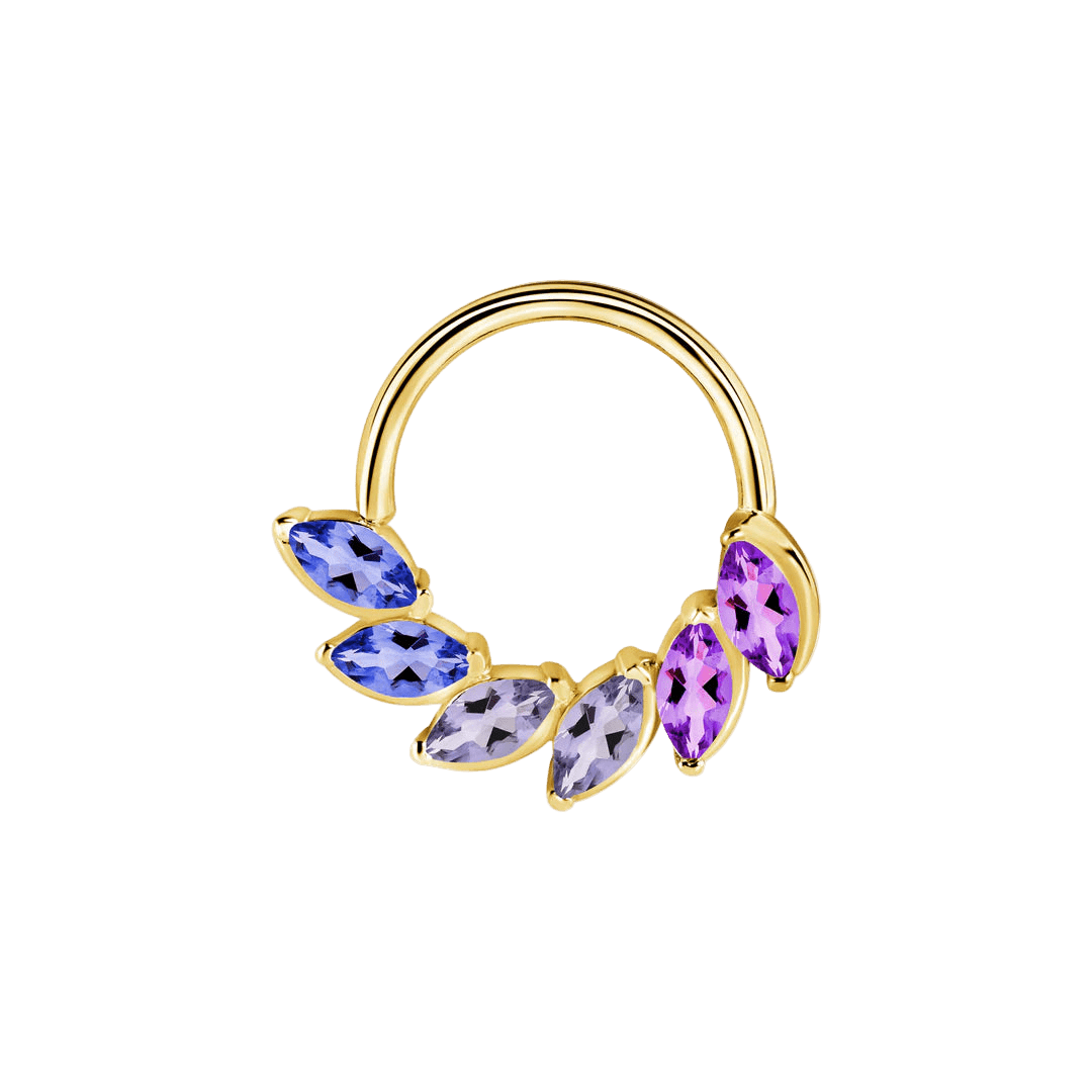 Daphne Gradient Seamless Ring – 14K Gold Triple Color Arc - piercing - zone.com