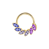 Daphne Gradient Seamless Ring – 14K Gold Triple Color Arc - piercing - zone.com