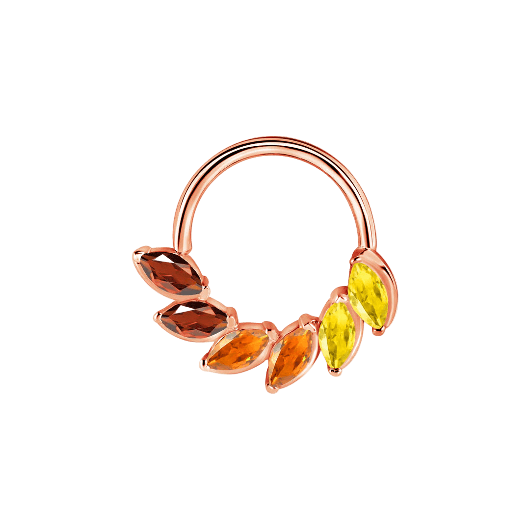 Daphne Gradient Seamless Ring – 14K Gold Triple Color Arc - piercing - zone.com
