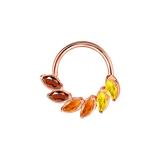 Daphne Gradient Seamless Ring – 14K Gold Triple Color Arc - piercing - zone.com