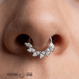 Daphne Seamless Ring – 14K Gold Six - Marquise Radiant Crown Design - piercing - zone.com