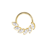 Daphne Seamless Ring – 14K Gold Six - Marquise Radiant Crown Design - piercing - zone.com