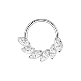 Daphne Seamless Ring – 14K Gold Six-Marquise Radiant Crown Design - piercing-zone.com