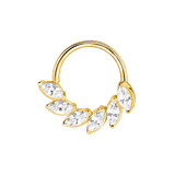 Daphne Seamless Ring – 14K Gold Six-Marquise Radiant Crown Design - piercing-zone.com