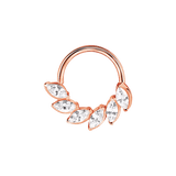 Daphne Seamless Ring – 14K Gold Six - Marquise Radiant Crown Design - piercing - zone.com