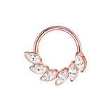 Daphne Seamless Ring – 14K Gold Six-Marquise Radiant Crown Design - piercing-zone.com