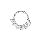 Daphne Seamless Ring – 14K Gold Six - Marquise Radiant Crown Design - piercing - zone.com