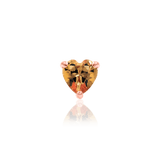 Dark Champagne Heart – CZ Prong Set – 14K Gold Threadless End - piercing - zone.com