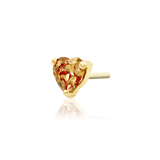 Dark Champagne Heart – CZ Prong Set – 14K Gold Threadless End - piercing - zone.com