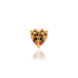 Dark Champagne Heart – CZ Prong Set – 14K Gold Threadless End - piercing - zone.com