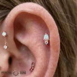 Daydream – Opal & CZ – 14K Gold Threadless End - piercing - zone.com