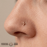 Dazzle Pin - 14K Gold Threadless End - piercing - zone.com