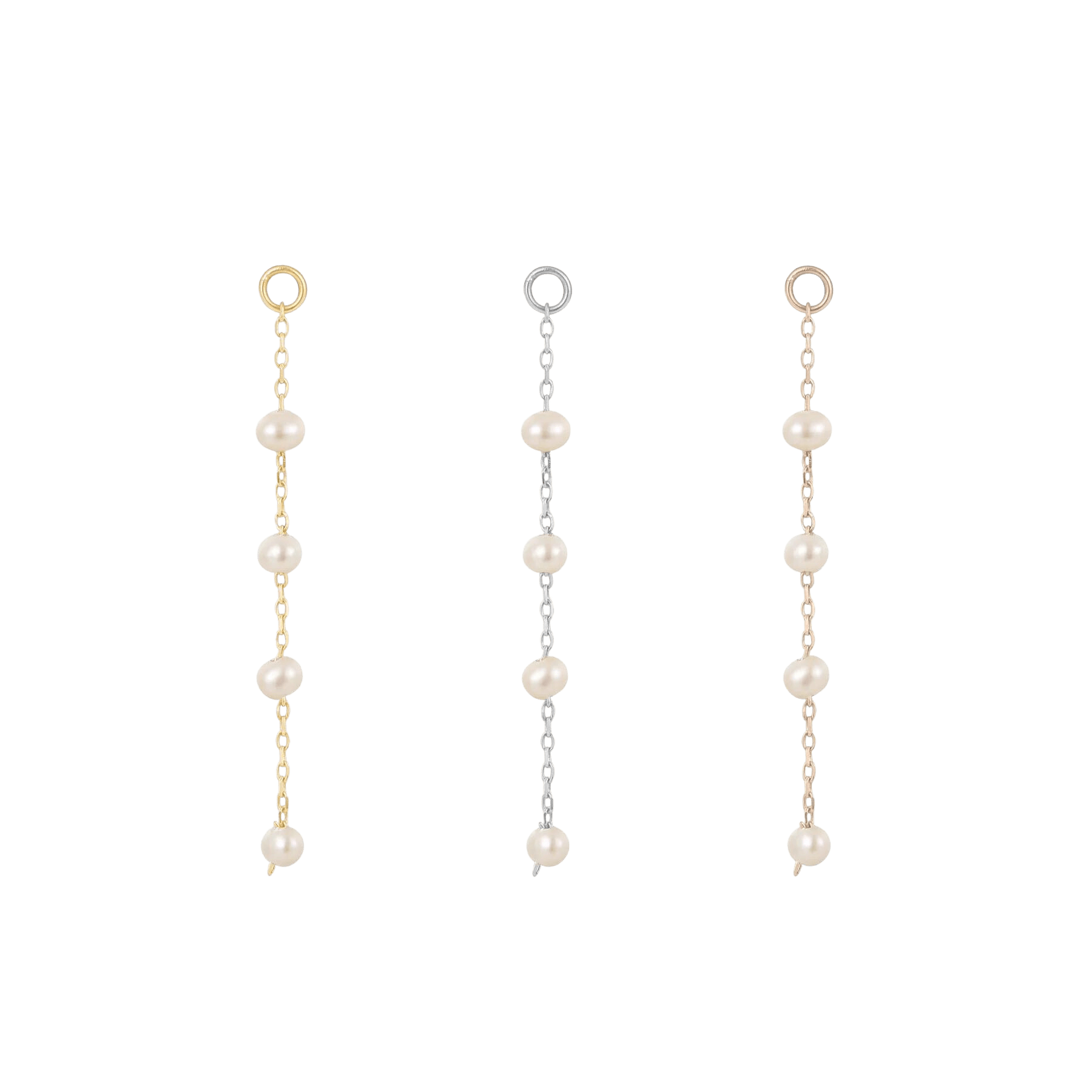 4 BEAD PEARL CHARM - SOLID 14KT GOLD piercing-zone.com