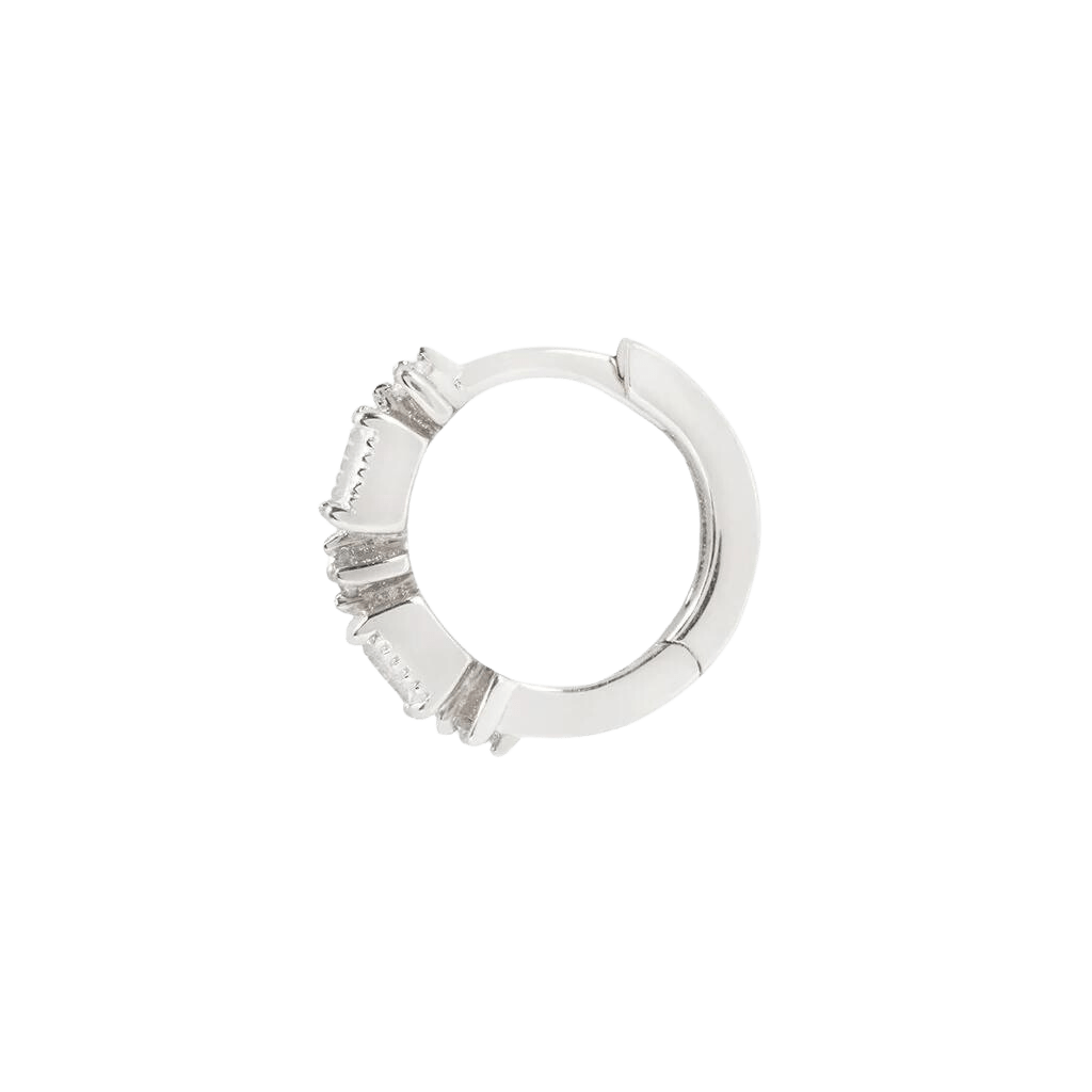 EUPHORIA - WHITE SAPPHIRE - SOLID 14KT GOLD HUGGIE piercing-zone.com