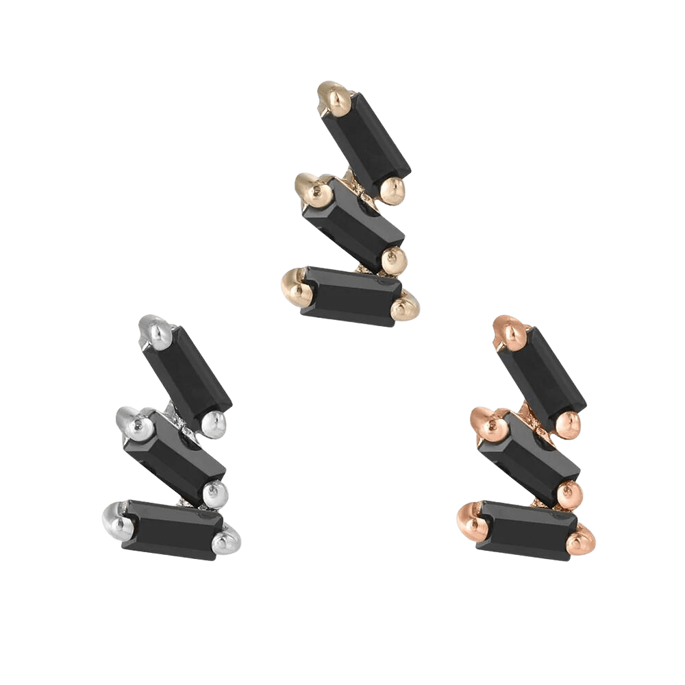 STAXX - BLACK SPINEL - THREADLESS END piercing-zone.com