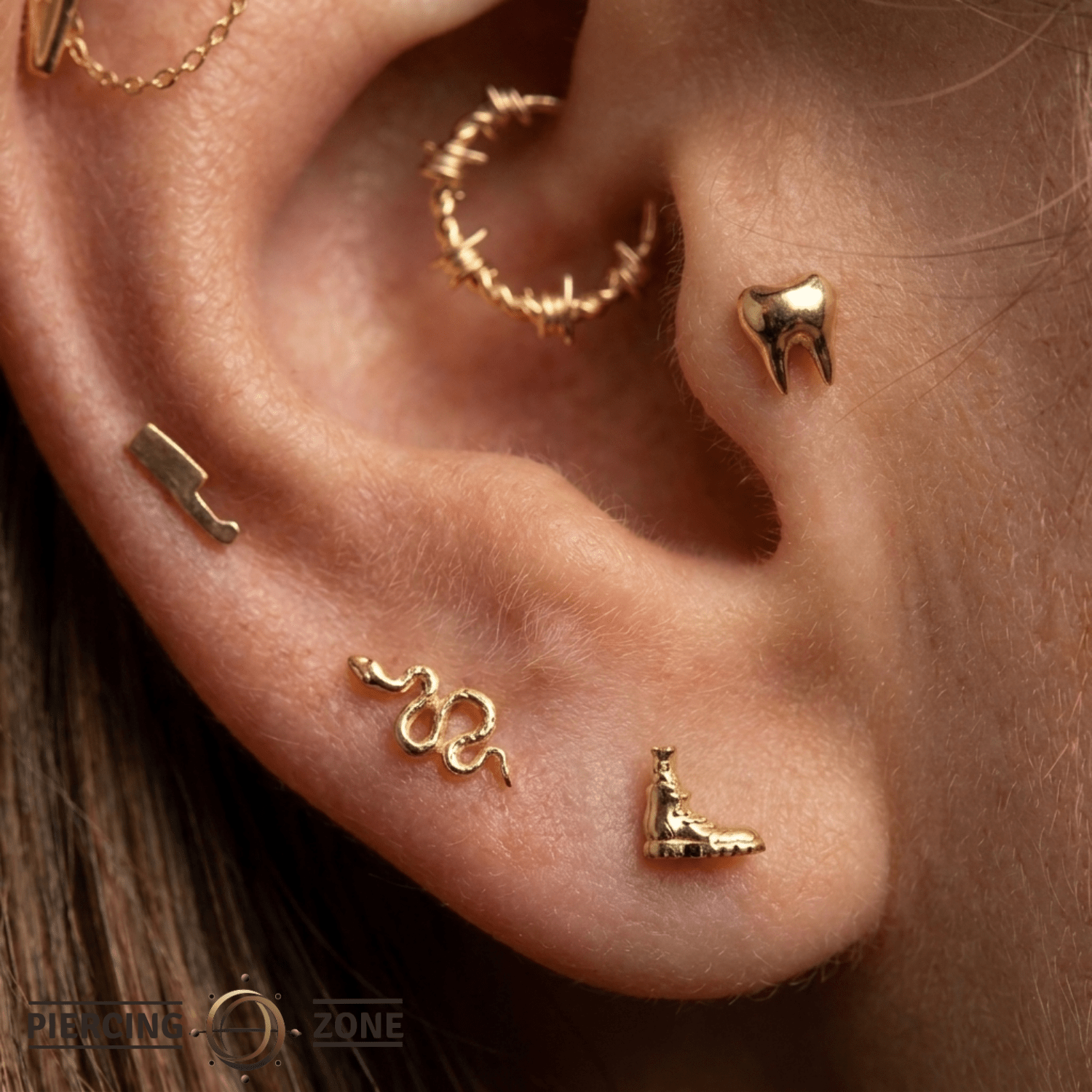 Dead Boot - 18K Gold Threadless/Threaded End - piercing-zone.com