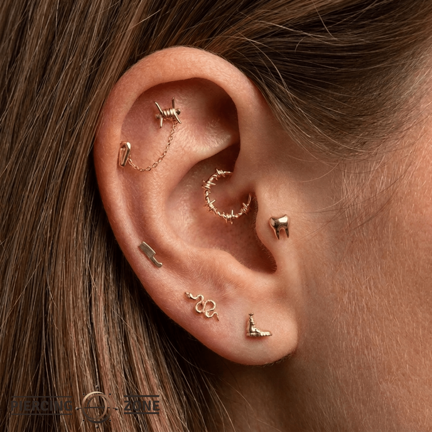 Dead Boot - 18K Gold Threadless/Threaded End - piercing-zone.com