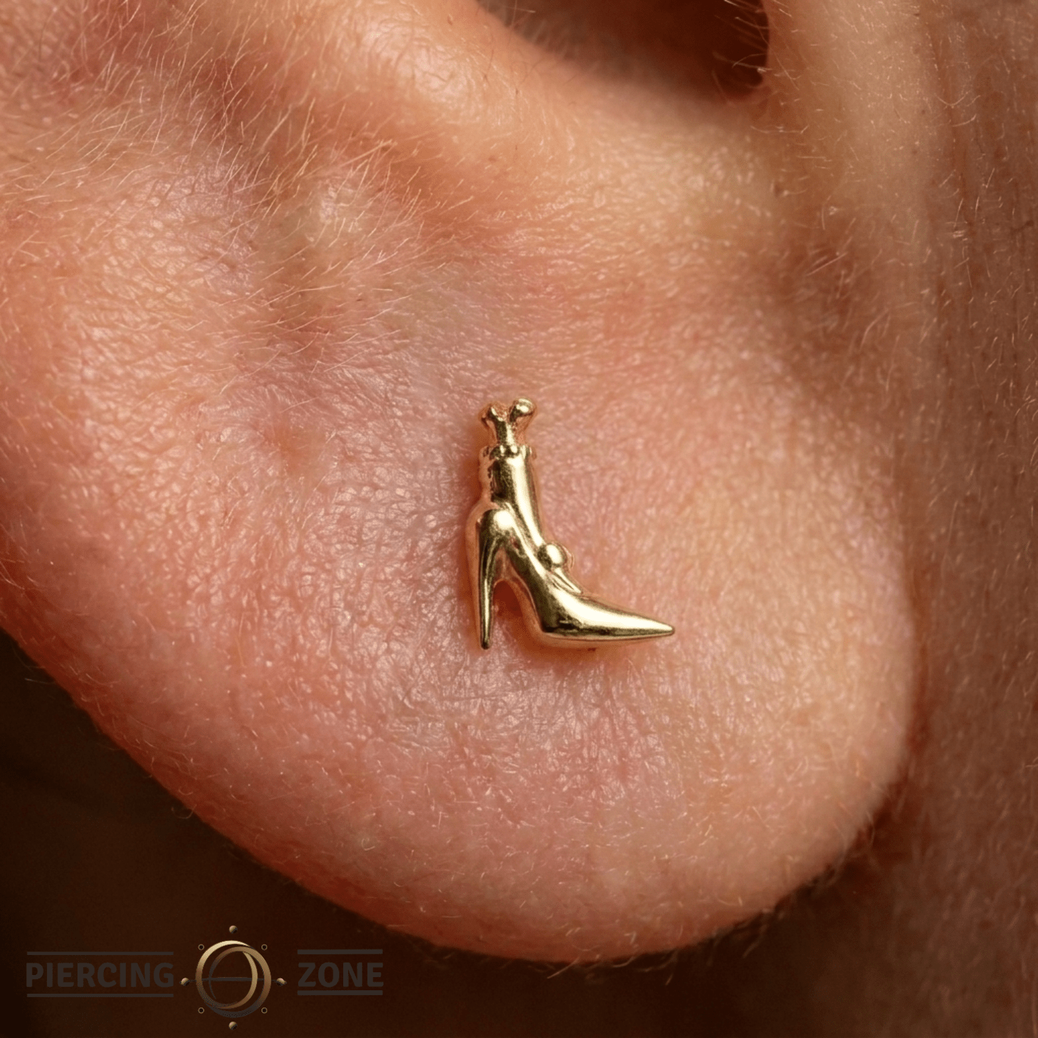 Dead Heel - 18K Gold Threadless/Threaded End - piercing-zone.com