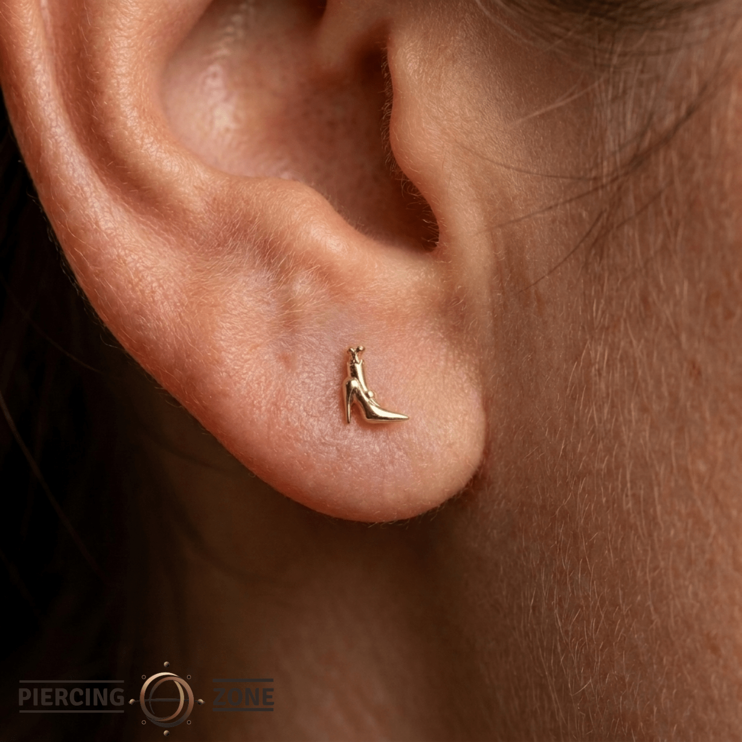 Dead Heel - 18K Gold Threadless/Threaded End - piercing-zone.com
