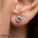 Delphine – 14K Gold Labradorite & White Sapphire Threadless End - piercing - zone.com