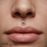 Delphine Tourmalinated Quartz – 14K Gold Threadless End - piercing - zone.com