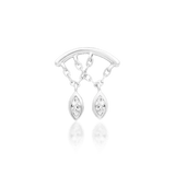 Delphine – White CZ Dangle Duo – 14K Gold Threadless End - piercing - zone.com