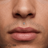 Desden – London Blue Topaz Duo – 14K Gold Threadless End - piercing - zone.com
