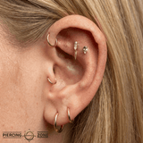 Desden – London Blue Topaz Duo – 14K Gold Threadless End - piercing - zone.com