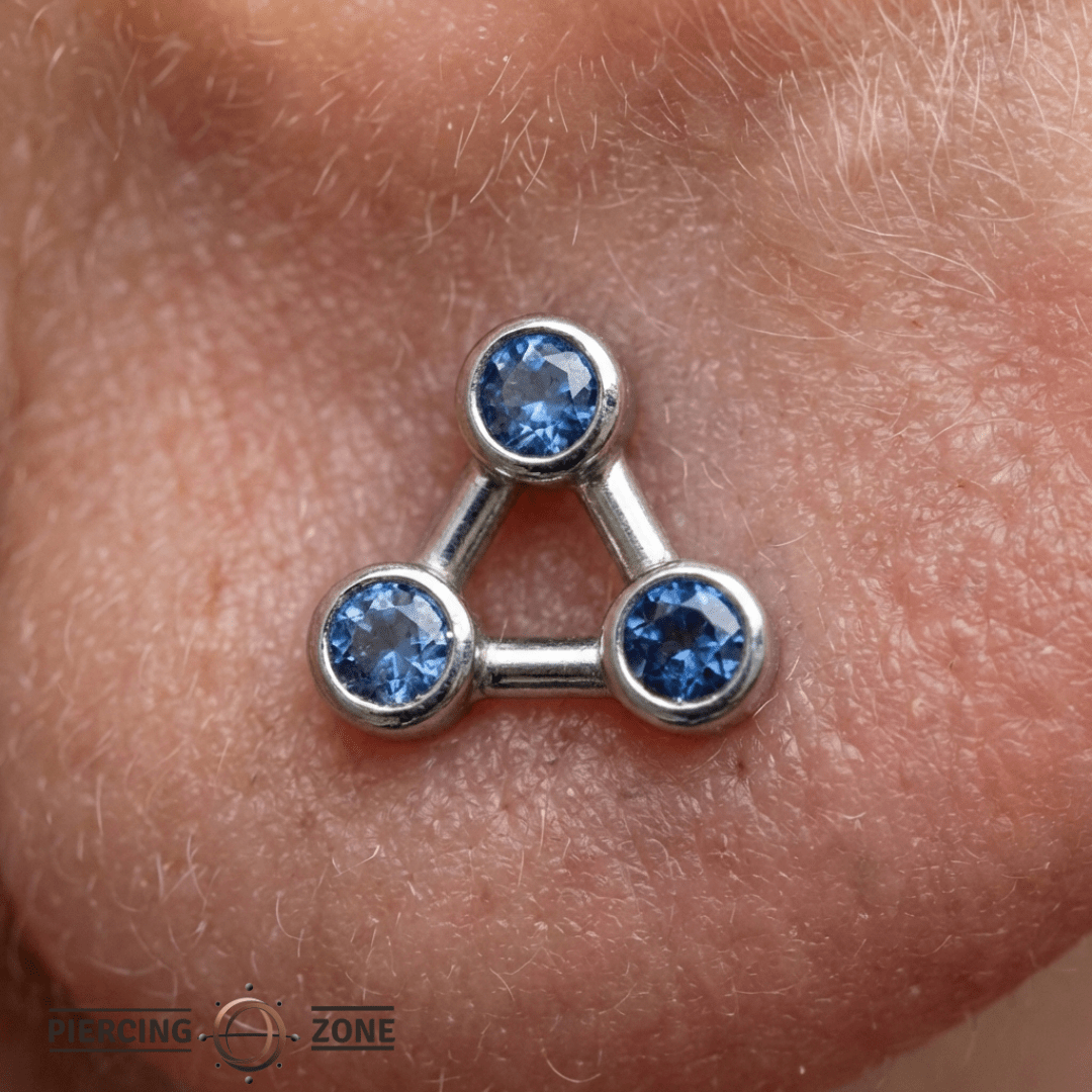 Devil’s Triangle – 14K Gold Threadless/Threaded End - piercing - zone.com