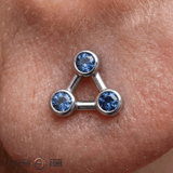 Devil’s Triangle – 14K Gold Threadless/Threaded End - piercing - zone.com
