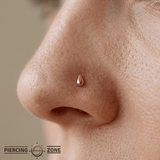 Dew Drop Pin - 14K Gold Drop Threadless End - piercing - zone.com