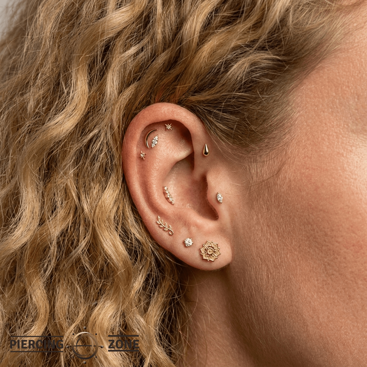 Dew Drop Pin - 14K Gold Drop Threadless End - piercing - zone.com