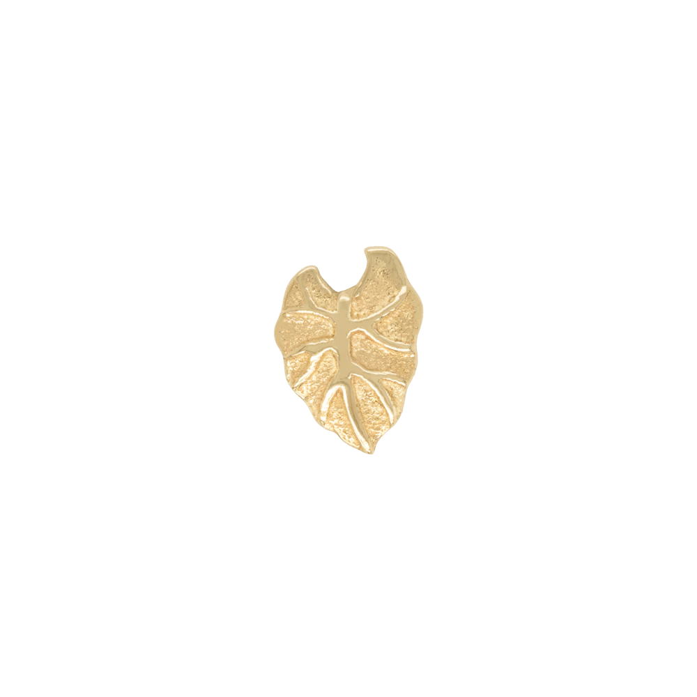 Kalo Leaf Threadless End – 14K Gold Hawaiian Symbol