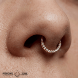 Dia – Genuine Diamonds Pavé Classic – 14K Gold Clicker Ring - piercing - zone.com