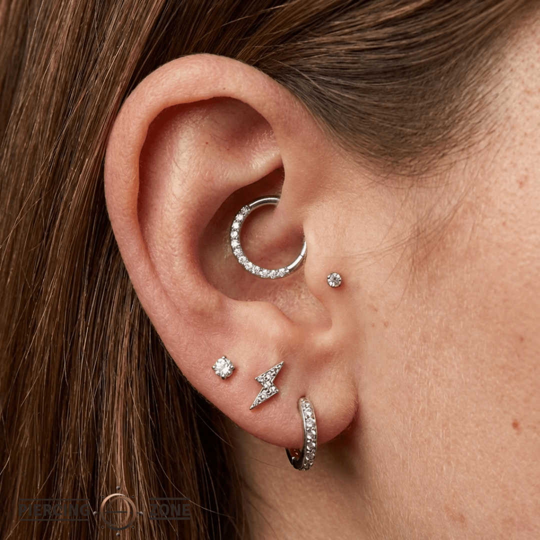 Dia – Genuine Diamonds Pavé Classic – 14K Gold Clicker Ring - piercing - zone.com