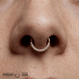 Dia – Genuine Diamonds Pavé Classic – 14K Gold Clicker Ring - piercing - zone.com