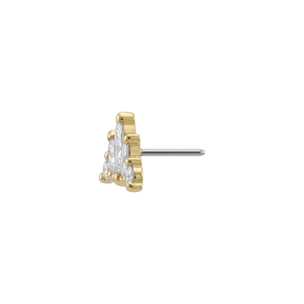 Diadem - 18K Gold Gem Threadless/Threaded End - piercing-zone.com